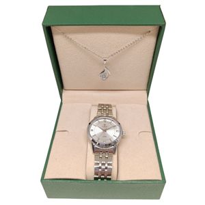 Kit Relógio Feminino Tuguir Analógico 9182B - Prata