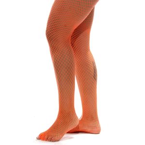 Meia Calça Arrastão Neon Laranja