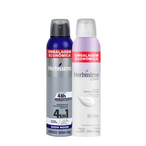 Kit Desodorante Aerossol Antitranspirante Herbíssimo Snow Moon e Care Lavanda 250Ml