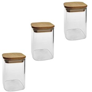 Conjunto de 3 potes Hermetico temperos chas 10 x 6cm  250ML