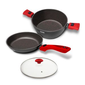 Panelas Ichef Ultra 24cm Vermelha Sauté Grand e Family com Tampa | Ichef