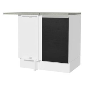 Balcão de Canto Madesa Glamy 1 Porta - Branco/Preto