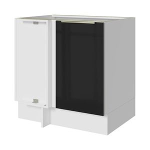 Balcão de Canto Madesa Lux 1 Porta - Branco/Preto