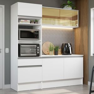 Armário de Cozinha Compacta 180cm Branco Diamante Madesa 86