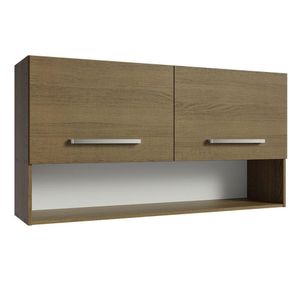 Armário Aéreo Cozinha 105cm 2 Portas 1 Nicho Rustic Emilly Madesa