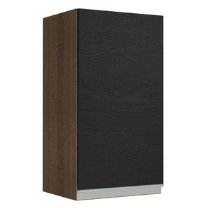 Armário Aéreo Madesa Glamy 35 cm 1 Porta - Rustic/Preto