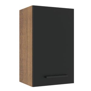 Armário Aéreo Madesa Agata 40 cm 1 Porta - Rustic/Preto