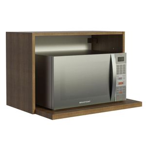 Armário Aéreo Madesa para Glamy, Lux, Reims 60 cm com Nicho para Microondas e Forno Elétrico - Rustic