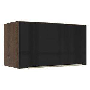 Armário Aéreo Madesa Lux 60 cm 1 Porta Basculante - Rustic/Preto