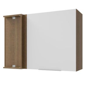 Armário Aéreo de Canto Madesa Stella 1 Porta - Rustic/Branco