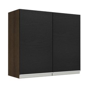 Armário Aéreo 70 cm 2 Portas Rustic/Preto Glamy Madesa