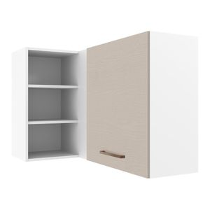 Armário Aéreo de Canto 1 Porta para linha de 60 cm de profundidade Branco/Crema Agata Madesa