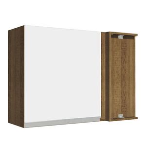 Armário Aéreo de Canto Madesa Glamy 1 Porta - Rustic/Branco