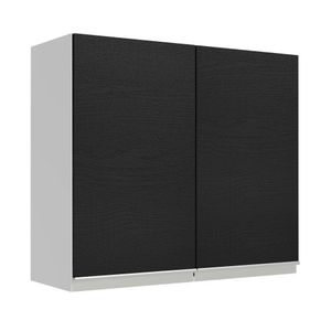 Armário Aéreo 70 cm 2 Portas Branco/Preto Glamy Madesa