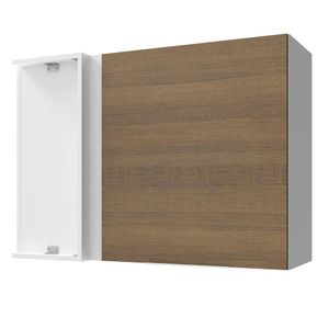 Armário Aéreo de Canto Madesa Stella 1 Porta - Branco/Rustic