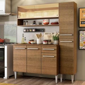 Armário de Cozinha Compacta 137cm Rustic Emilly Art Madesa 04