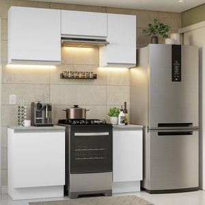 Armário de Cozinha Compacta 160cm Branco Glamy Madesa 07