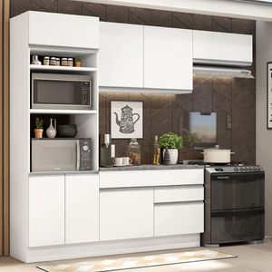 Armário de Cozinha Completa 270cm Branco Glamy Madesa 14