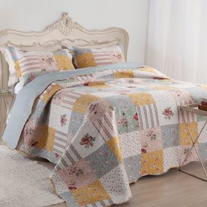 Kit Cobre Leito Colcha Casal Boutex Dupla Face - Holanda