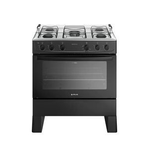 Fogão 5 Bocas Atlas Milão Plus Preto Com Mesa De Inox A Gás Bivolt