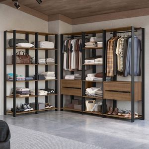 Guarda-Roupa Closet Modulado Valencia 4 Gavetas 417cm Rustic/Preto Madesa 01