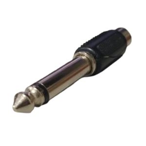 Adaptador P10 Mono Macho para RCA Fêmea Conexão Áudio