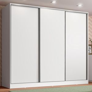 Guarda Roupa Infantil 100% MDF Madesa Logan 3 Portas de Correr - Branco