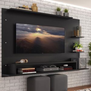 Painel para TV até 60 Polegadas Madesa Alfa com Nicho - Preto