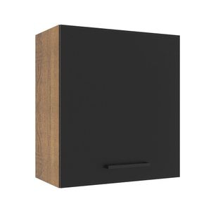 Armário Aéreo Madesa Agata 60 cm 1 Porta - Rustic/Preto