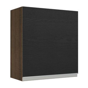 Armário Aéreo Madesa Glamy 60 cm 1 Porta - Rustic/Preto