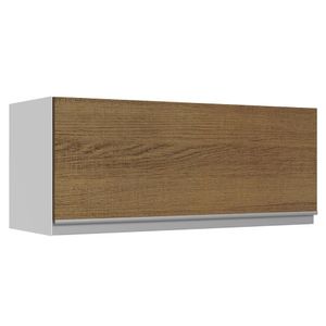 Armário Aéreo Madesa Acordes 100% MDF 80 cm 1 Porta - Branco/Rustic