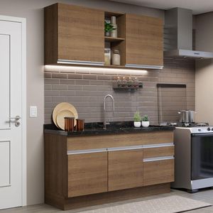 Armário de Cozinha Compacta 150cm Rustic Glamy Madesa 02