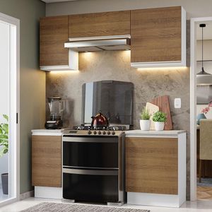 Armário de Cozinha Compacta 180cm Branco/Rustic Glamy Madesa 12