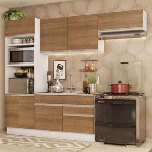 Armário de Cozinha Completa 270cm Branco/Rustic Glamy Madesa 15