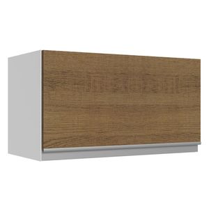 Armário Aéreo Madesa Acordes 100% MDF 60 cm 1 Porta Basculante - Branco/Rustic