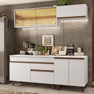 Cozinha Compacta Madesa Reims 190001 com Armário e Balcão - Branco