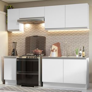 Armário de Cozinha Completa 240cm Branco Glamy Madesa 10