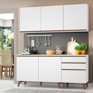 Armário de Cozinha Compacta 180cm Branco Reims Madesa 80