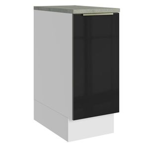 Balcão 35 cm 1 Porta Branco/Preto Lux Madesa