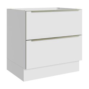 Balcão Madesa Lux 80 cm 2 Gavetas (Sem Tampo) - Branco/Branco Veludo