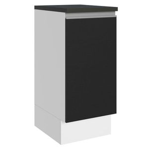 Balcão 100% MDF 35 cm 1 Porta Branco Preto Acordes Madesa