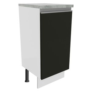 Balcão Madesa Glamy 35 cm 1 Porta - Branco/Preto