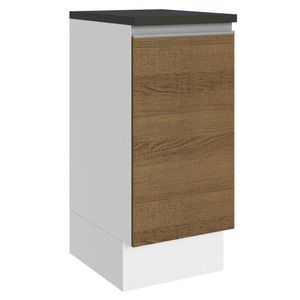 Balcão 100% MDF 35 cm 1 Porta Branco Rustic Acordes Madesa