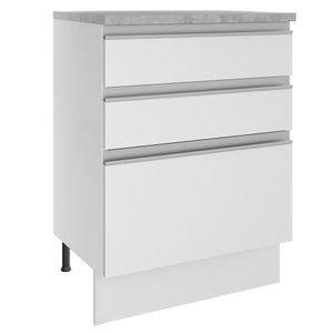 Balcão Madesa Glamy 60 cm 3 Gavetas - Branco