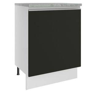 Balcão Madesa Glamy 60 cm 1 Porta - Branco/Preto