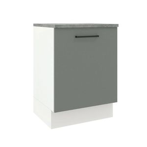 Balcão Madesa Agata 60 cm 1 Porta - Branco/Cinza