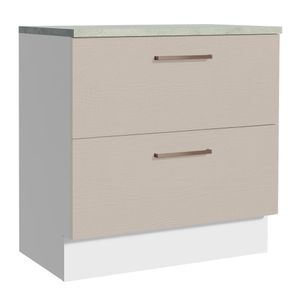 Balcão 80 cm 2 Gavetas Branco/Crema Agata Madesa