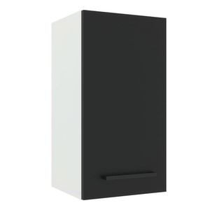 Armário Aéreo Madesa Agata 35 cm 1 Porta - Branco/Preto