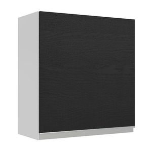 Armário Aéreo Madesa Glamy 60 cm 1 Porta - Branco/Preto