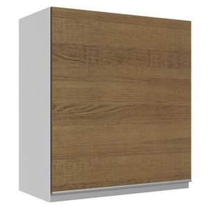 Armário Aéreo Madesa Acordes 100% MDF 60 cm 1 Porta - Branco/Rustic